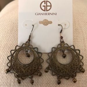 NWT Giani Bernini Dangling Bronze Earrings with Beads, Super Pretty!
